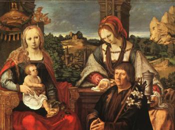 盧卡斯 凡 萊登 Madonna and Child with Mary Magdalene and a Donor